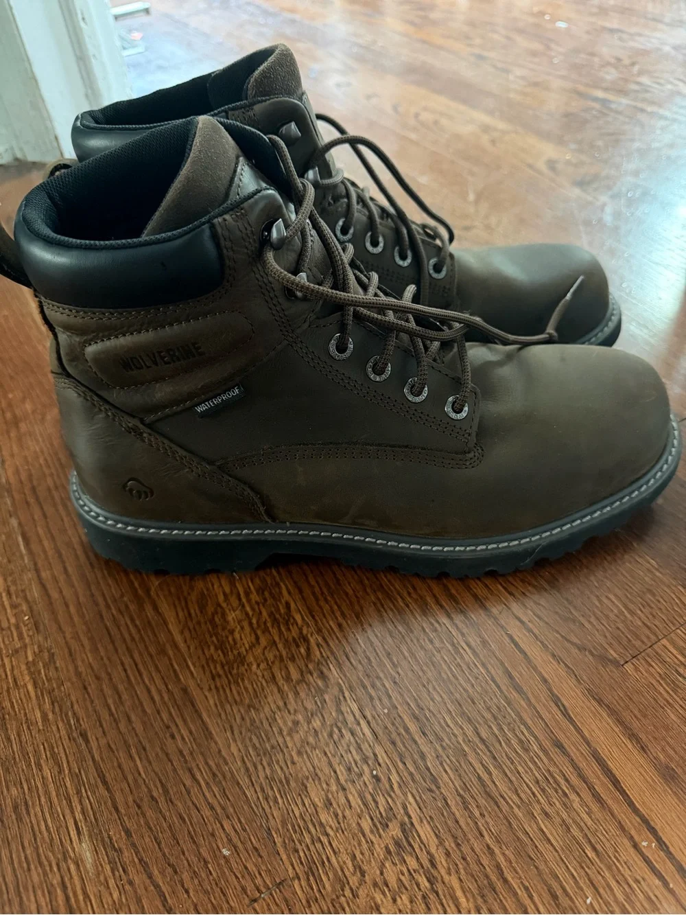 Wolverine Dark Brown Steel Toe Lace-Up Work Boots